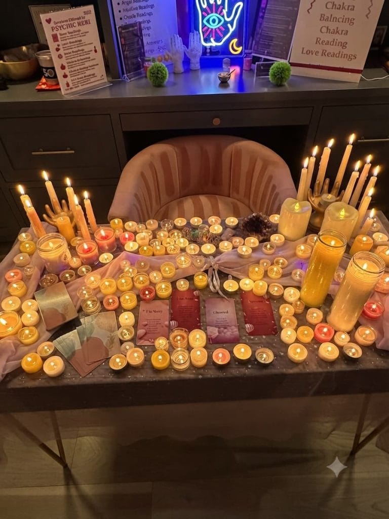 Candles used for spiritual block removal by Psychic Keri in Houston.'